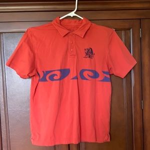 Crazy Shirts Men’s Polo Shirt Dragon L EUC Orange